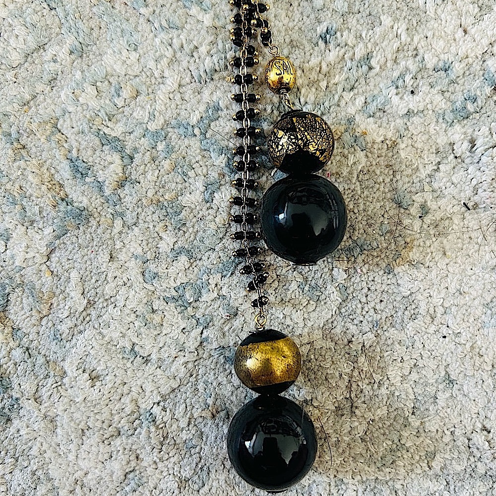 Salviati Venezia hand-blown glass bead lariat